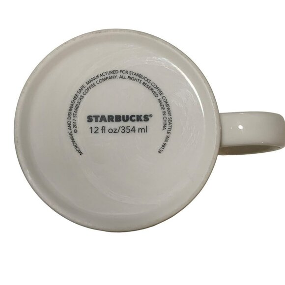 Starbucks Coffee Mugs Pair of Glossy Black & White 12 Oz 2017 - Picture 5 of 8
